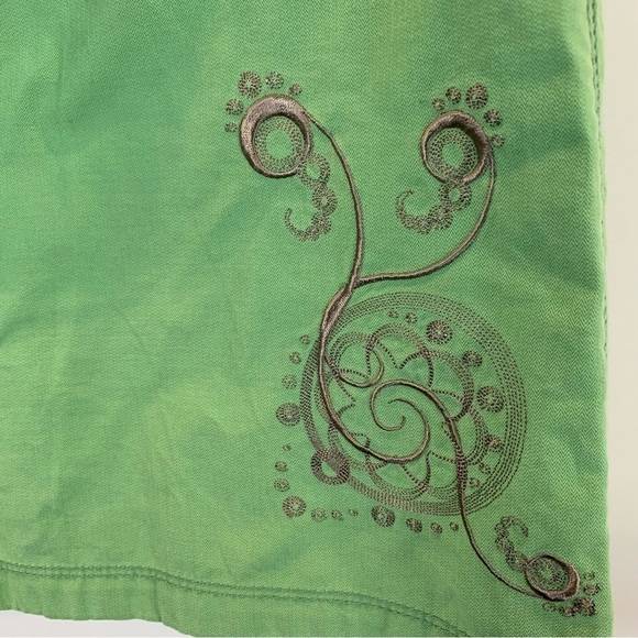 Horny Toad sz 12 Brat Lime Green Embroidered Y2K Vintage Cargo Mini Skirt - Picture 2 of 7